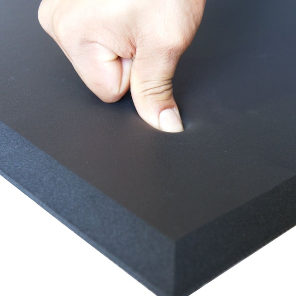 Rubber-Cal Antifatigue Mat, 36 ft. L x 24 ft. W, 5/8 in Thickness, Rubber, Black - 03-232-203