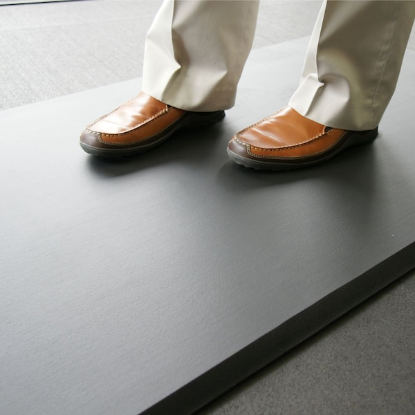 Rubber-Cal Antifatigue Mat, 36 ft. L x 24 ft. W, 5/8 in Thickness, Rubber, Black - 03-232-203