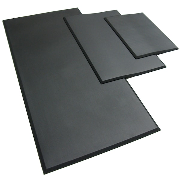 Rubber-Cal Antifatigue Mat, 36 ft. L x 24 ft. W, 5/8 in Thickness, Rubber, Black - 03-232-203
