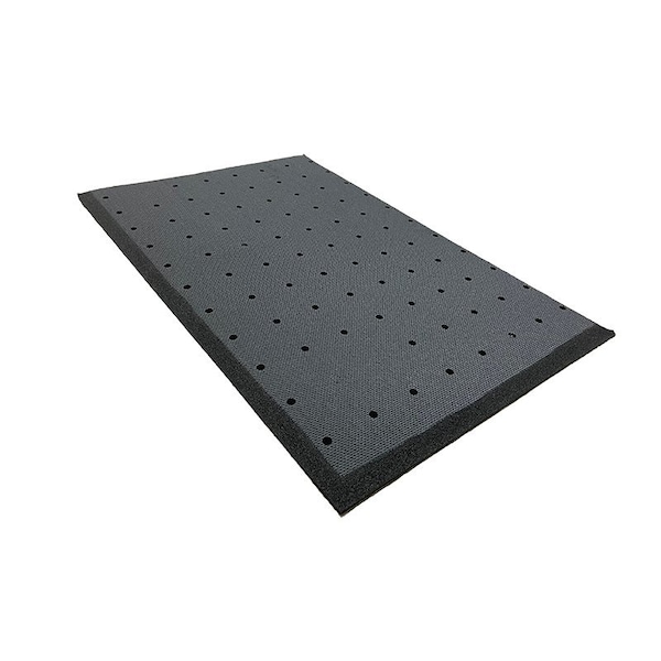 Rhino Mats AMA Cloud Anti-Fatigue Drainage Mat, Rubber, Drainage Holes, 3 ft W x 6 ft L, Black - AC-3672-P
