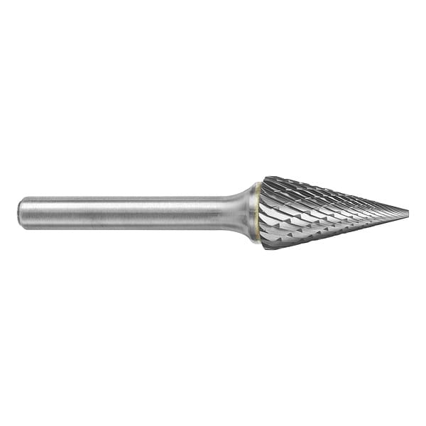Sgspro Carbide Bur, Cone, 1/4in, Length Cut 3/4in - 15528