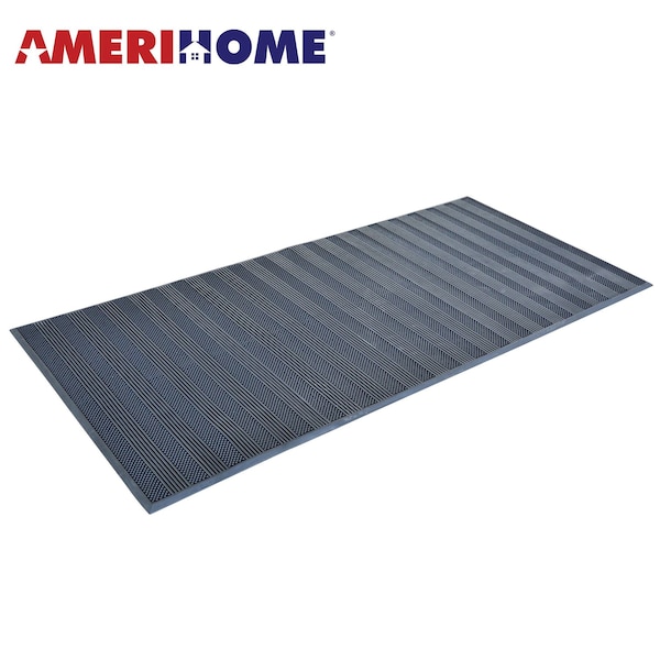Black Bull Commercial Walkoff Entry Dual Pattern Rubber Mat - 3 ft. x 6 Ft. - RMCWEPS36