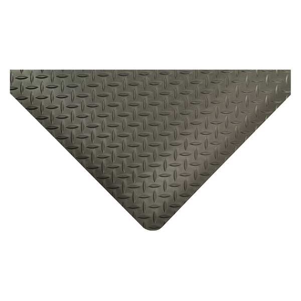 Notrax Antifatigue Mat, 6 ft. L x 4 ft. W, 9/16" Thickness, Vinyl, Diamond Plate, Black - 485S0046BL