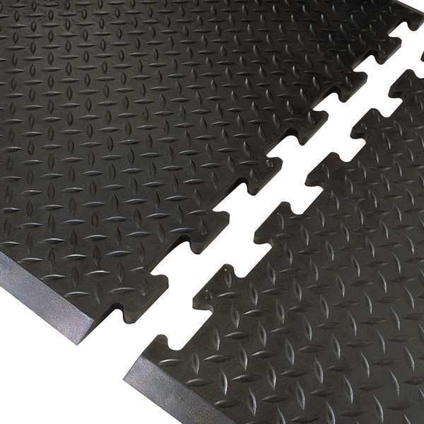 Notrax Interlocking Antifatigue Mat Tile, Natural Rubber, 31 in W x 31 in L, 1/2 in Thick - 545M2831BL