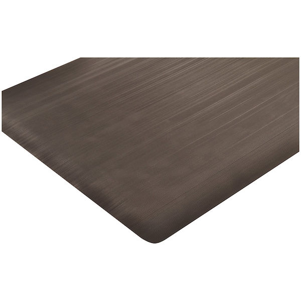 Notrax Antifatigue Mat, 5 ft L x 3 ft W, 1/2 in Thickness, Vinyl, Corrugated, Black - 474S0035BL
