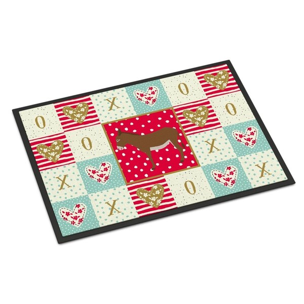 Carolines Treasures 24 x 36 in. Cotentin Donkey Love Indoor or Outdoor Mat - CK5276JMAT