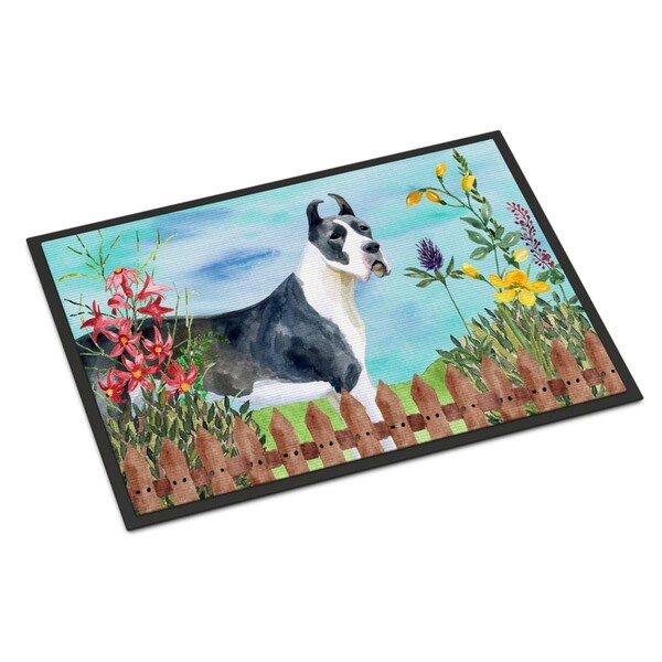 Carolines Treasures Harlequin Great Dane Spring Indoor or Outdoor Mat - 18 x 27 in. - CK1205MAT