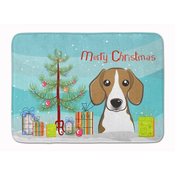 Carolines Treasures Christmas Tree and Beagle Machine Washable Memory Foam Mat - BB1611RUG