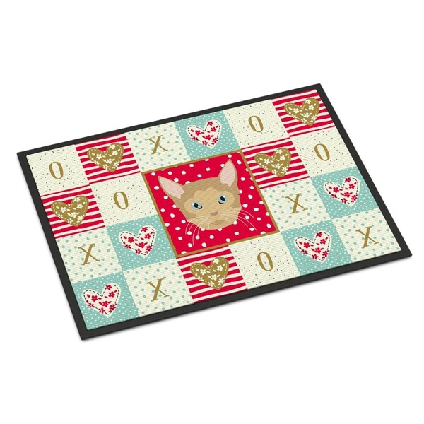 Carolines Treasures 18 x 27 in. German Rex Cat Love Indoor or Outdoor Mat - CK5119MAT