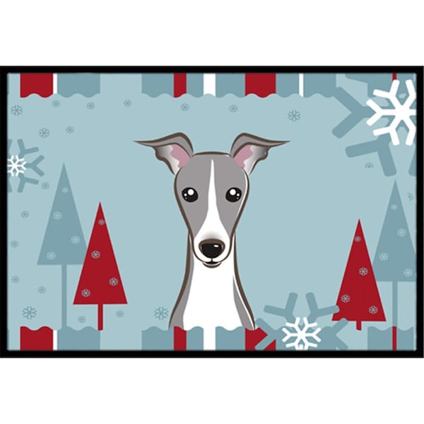 Carolines Treasures Winter Holiday Italian Greyhound Indoor and Outdoor Mat- 18 x 27 in. - BB1732MAT