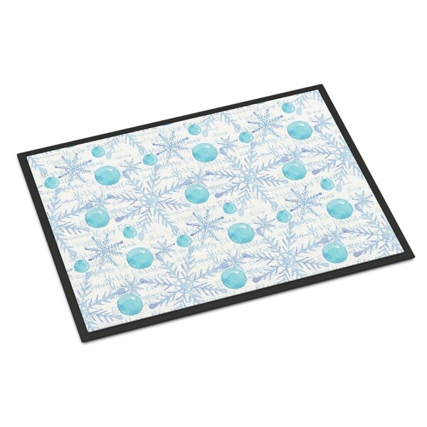 Carolines Treasures Winter Snowflakes on White Indoor or Outdoor Mat, 24 x 36 in. - BB7487JMAT