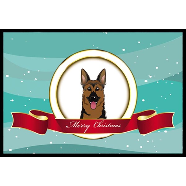 Carolines Treasures German Shepherd Merry Christmas Indoor and Outdoor Mat- 18 x 27 in. - BB1521MAT
