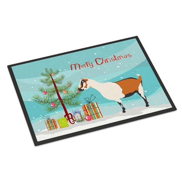 Carolines Treasures Alpine Goat Christmas Indoor or Outdoor Mat, 24 x 36 in. - BB9247JMAT