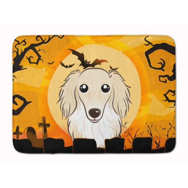 Carolines Treasures Halloween Longhair Creme Dachshund Machine Washable Memory Foam Mat - BB1770RUG