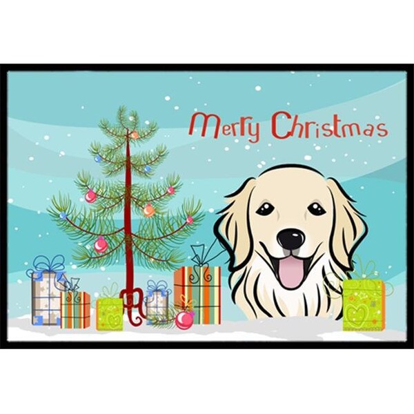Carolines Treasures Carolines Treasures BB1577JMAT Christmas Tree & Golden Retriever Indoor or Outdoor Mat; 24 x 36 - BB1577JMAT