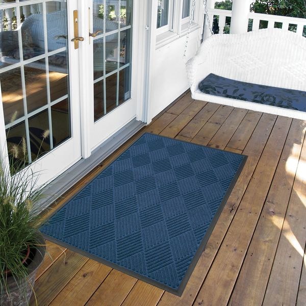 Notrax Entrance Mat, Polypropylene, 3/8 in Thick, Blue, 3 ft W x 4 ft L - 168S0034BU