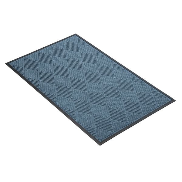 Notrax Entrance Mat, Polypropylene, 3/8 in Thick, Blue, 3 ft W x 4 ft L - 168S0034BU