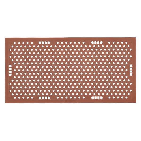 Wearwell Drainage Runner, Nitrile, Smooth, 30 in W x 5 ft L, Terra Cotta - 482