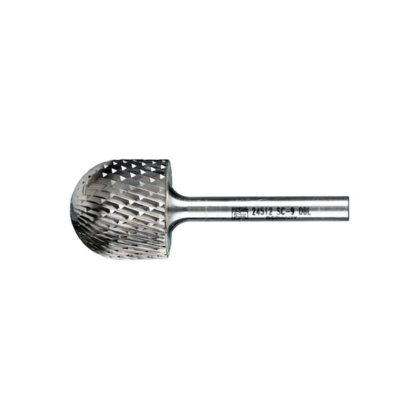 Pferd Carbide Bur - Cylind. (Radius End), DBL Cut - 1" x 1" x 1/4" Shank - SC-9 - 24512