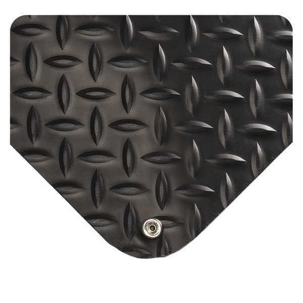 Wearwell Black Electrically Conductive Runner, 9/16" Thick, PVC Surface With Nitrile Infused Sponge - 786.916X2X3DPBK