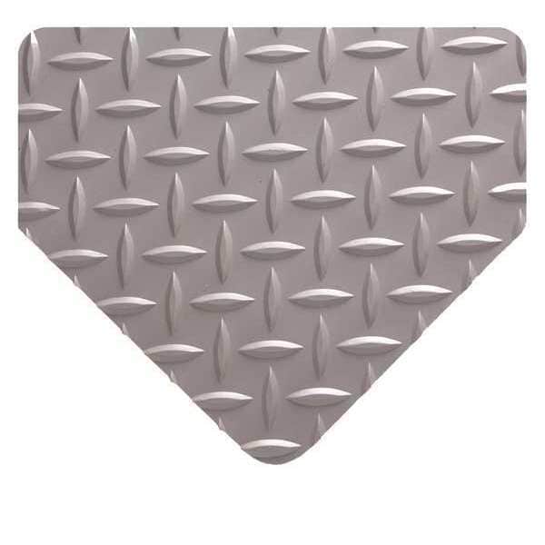 Wearwell Antifatigue Mat, 25 ft. L x 3 ft. W, 3/16" Thickness, Diamond Plate, Gray - 712.316X3X25GY