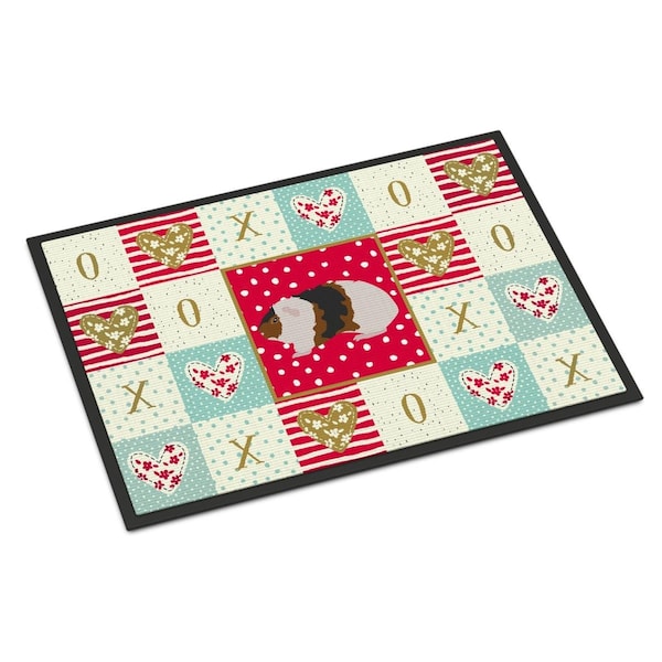 Carolines Treasures 24 x 36 in. Teddy Guinea Pig Love Indoor or Outdoor Mat - CK5436JMAT