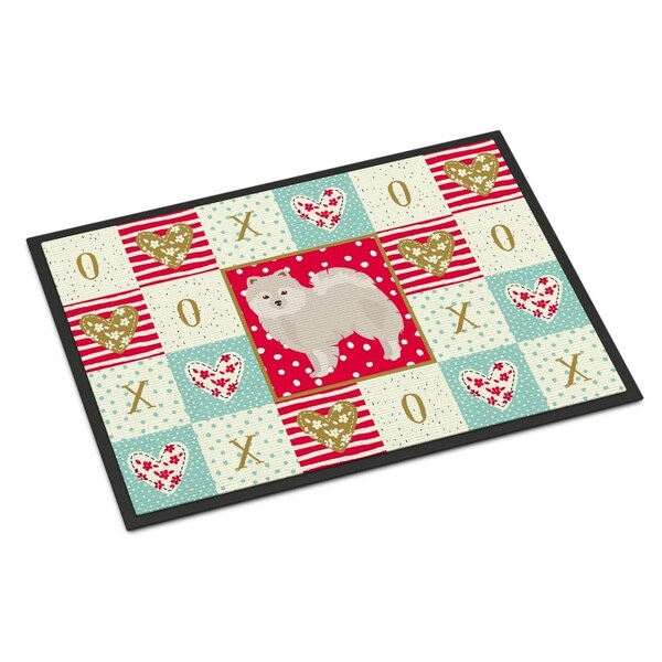 Carolines Treasures 18 x 27 in. Japanese Spitz Love Indoor or Outdoor Mat - CK5850MAT