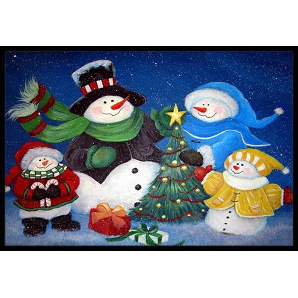 Carolines Treasures Carolines Treasures PJC1086MAT The Family Gathering Snowman Indoor & Outdoor Mat; 18 x 27 in. - PJC1086MAT