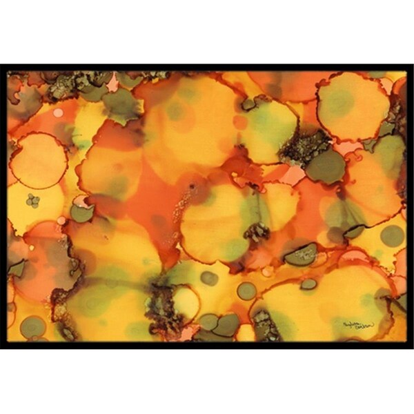 Jensendistributionservices Abstract in Orange & Greens Indoor or Outdoor Mat, 24 x 36 in. - MI2557809