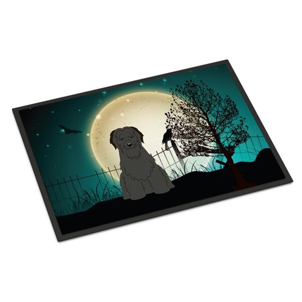 Carolines Treasures Halloween Scary Briard Black Indoor or Outdoor Mat, 24 x 0.25 x 36 in. - BB2271JMAT
