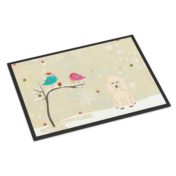 Jensendistributionservices Christmas Presents Between Friends Poodle White Indoor or Outdoor Mat, 18 x 0.25 x 27 in. - MI2549663
