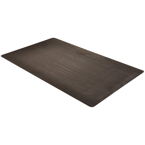 Notrax Antifatigue Mat, 75 ft. L x 4 ft. W, 1/2" Thickness, Vinyl, Corrugated, Black - 474R4875BL