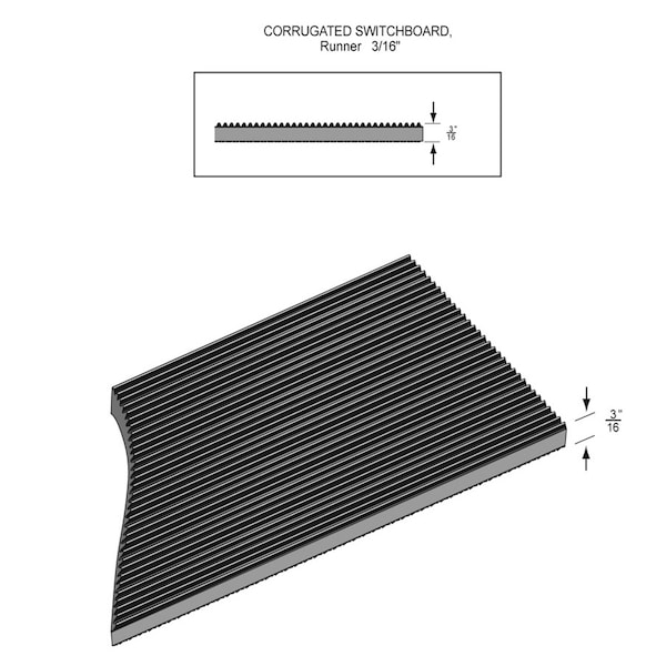 Rhino Mats Black 3/16 in Thick, Rubber - SB336CX75B