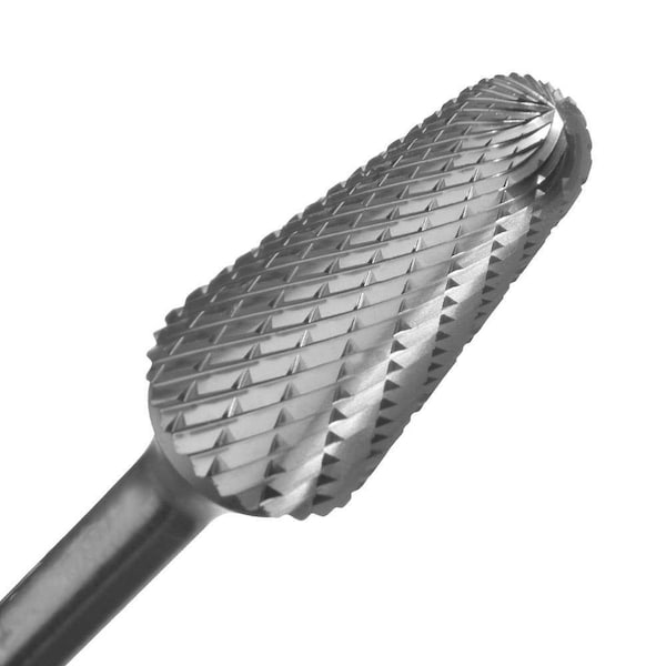 Champion Cutting Tool Taper Radius End Carbide Bur for Narrow Contours / Surface Machining, 6in L. Shank, 1/2in Cut Dia - CHA SL4-L6