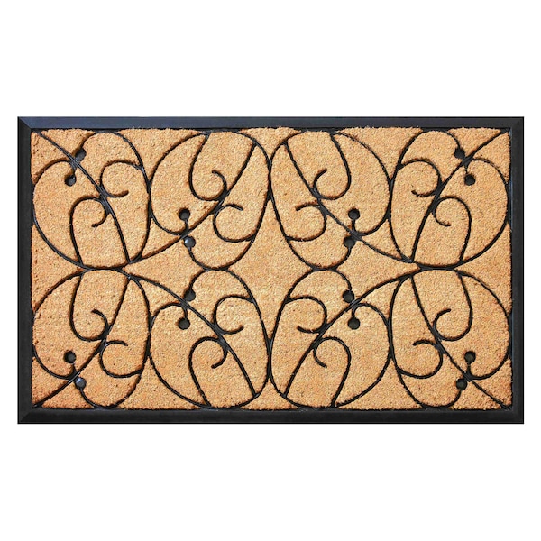 Calloway Mills Entrance Mat, Coir/Rubber, Natural, Black - 100183048