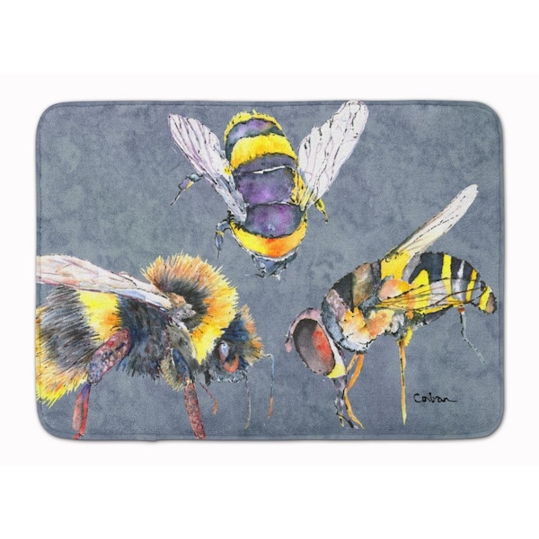 Carolines Treasures Bee Bees Times Three Machine Washable Memory Foam Mat - 8879RUG