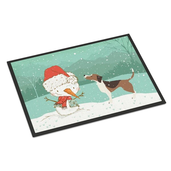Carolines Treasures 24 x 36 in. Beagle Snowman Christmas Indoor or Outdoor Mat - CK2052JMAT