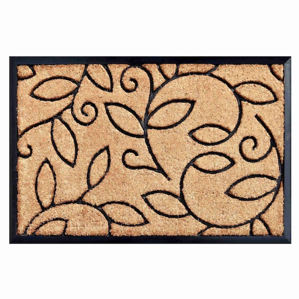 Calloway Mills Entrance Mat, Coir/Rubber, Natural, Black - 100132436