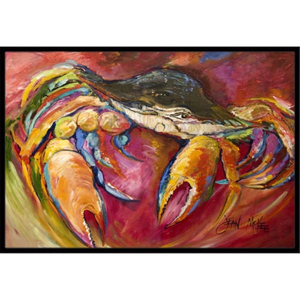 Carolines Treasures Blue Crab Stars Indoor and Outdoor Mat- 24 x 36 in. - JMK1105JMAT