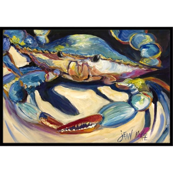 Carolines Treasures Blue Crab Indoor and Outdoor Mat- 18 x 27 in. - JMK1094MAT