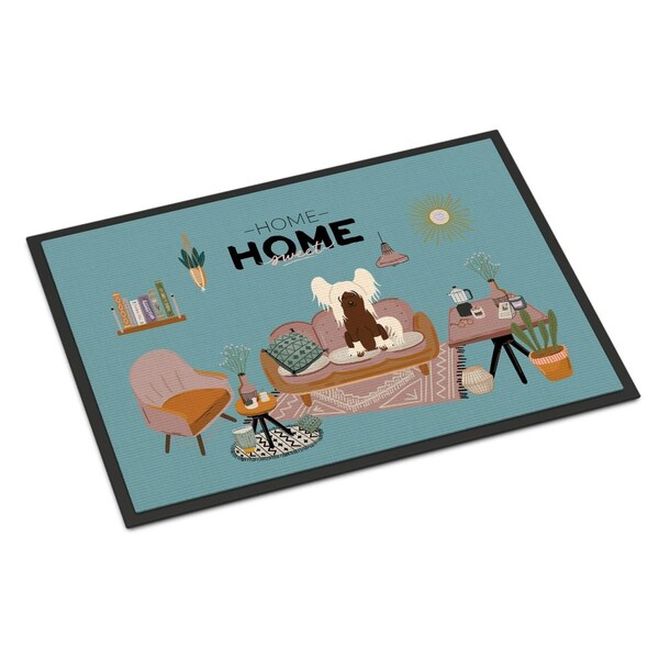 Carolines Treasures 24 x 36 in. Cream Chinese Crested Sweet Home Indoor or Outdoor Mat - CK7958JMAT