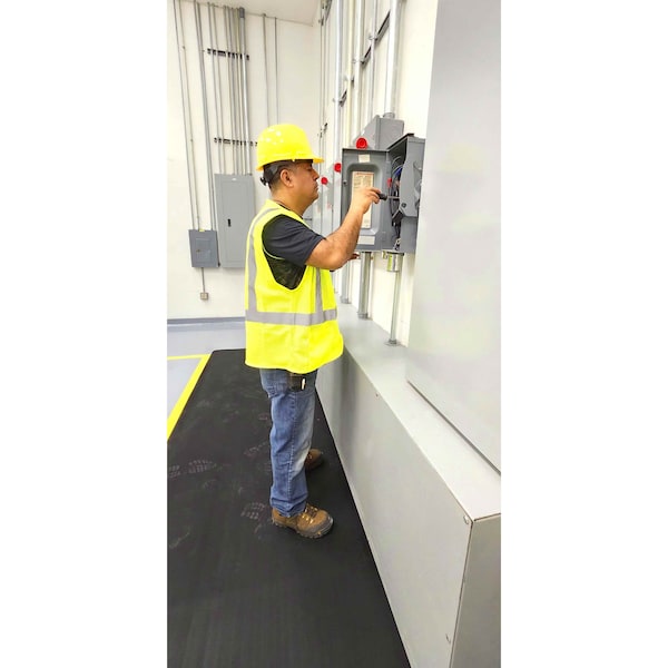 Rhino Mats Black ASTM Switchboard Mats, Class 2, 1/4" Thick, Corrugated, Rubber - SB448CX75