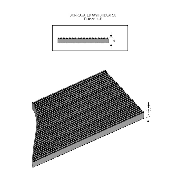 Rhino Mats Black ASTM Switchboard Mats, Class 2, 1/4" Thick, Corrugated, Rubber - SB448CX75