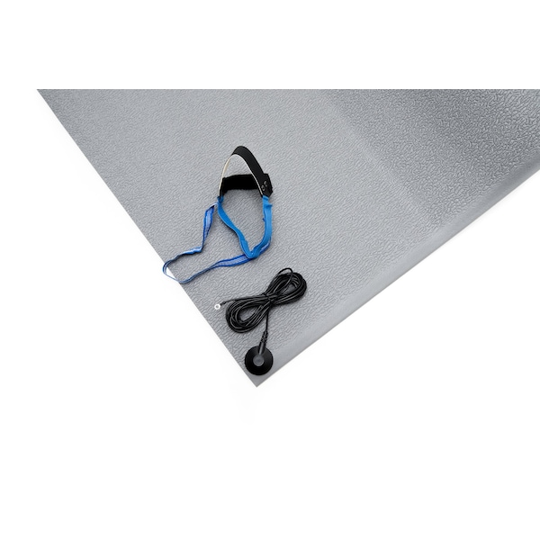 Bertech Antifatigue Mat, 3 ft. L x 3 ft. W, 0.375 in. Thickness, Gray - AF-3X3GRKT