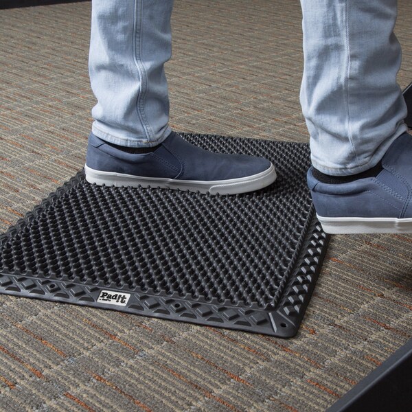 Padit By Gelpro Antifatigue Mat, 27 in L x 18 in W, 1 in Thickness, Black - 120-00-1827-1