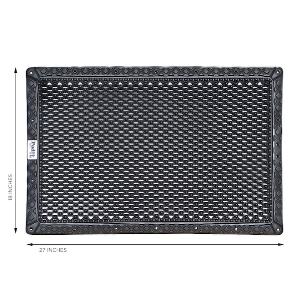 Padit By Gelpro Antifatigue Mat, 27 in L x 18 in W, 1 in Thickness, Black - 120-00-1827-1