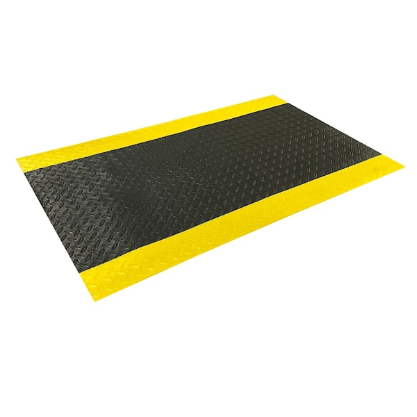 Crown Matting Technologies Antifatigue Mat, 60' L x 3' W, 3/8" Thickness, PVC Foam, Black/Yellow - SER3836YD