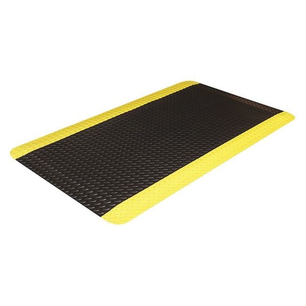 Crown Matting Technologies Black with Yellow Border Static Dissipative Mat, 5/8 in Thick - WD1235YB