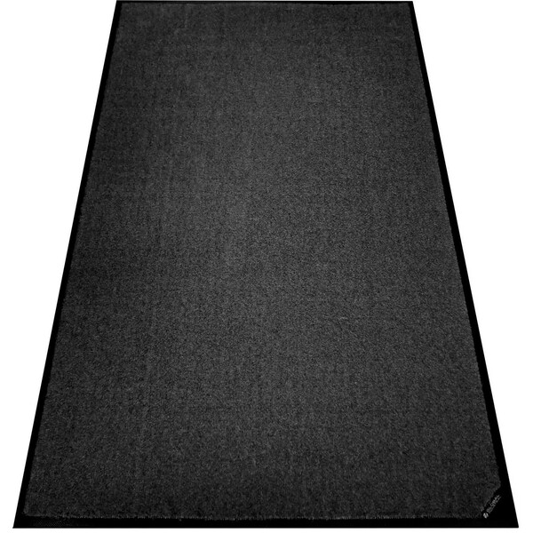 Global Industrial 3'W x 5'L Plush Entrance Mat, 3/8 Thick, Charcoal Black - 800376BK
