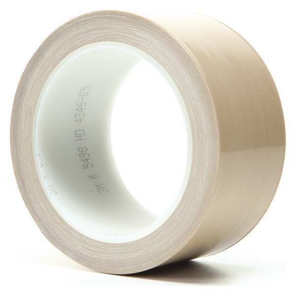 3M Film Tape, PTFE, Beige, 2In x 36Yd, PK24 - 5498